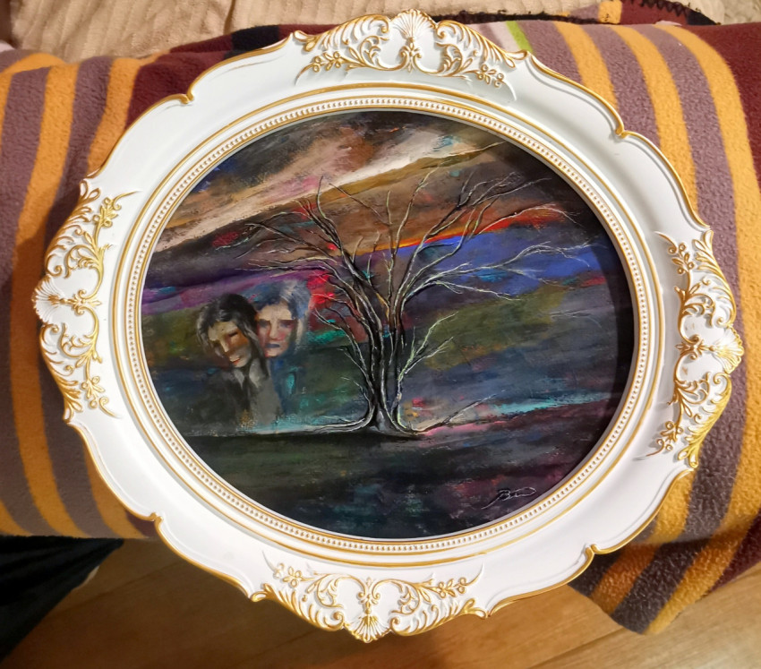 Memory 26x29 cm acrylic with frame 33x38 cm