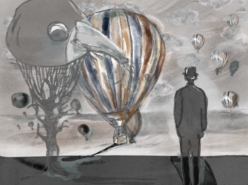 man and balloon