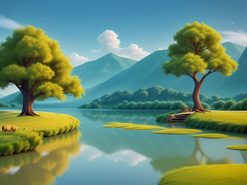 Tree and Mountains