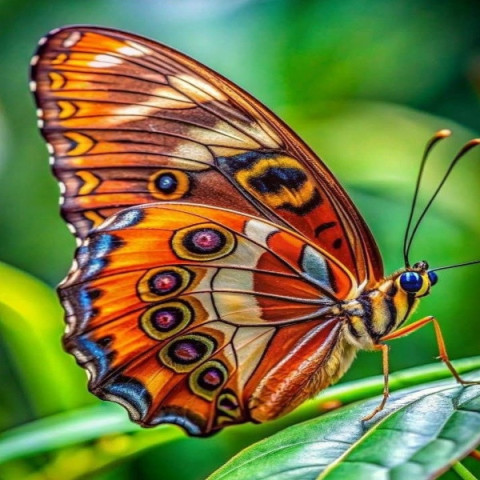 . Vibrant Butterfly on Leaf
