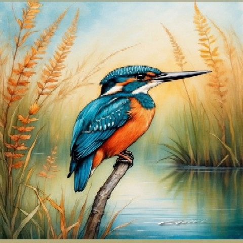 . Kingfisher on a Branch