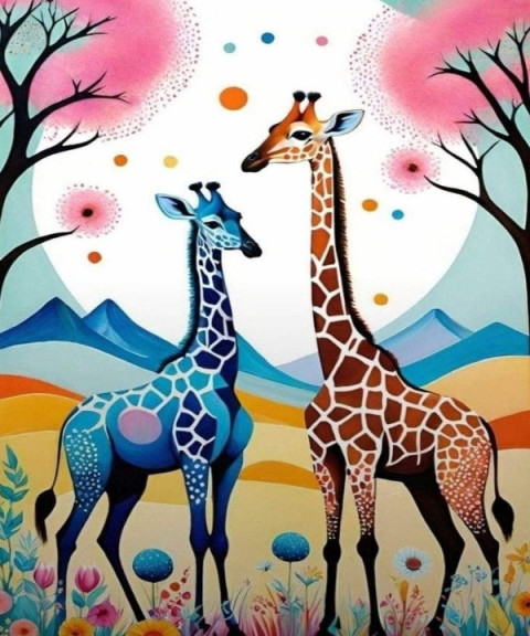 Vibrant Giraffe Artwork