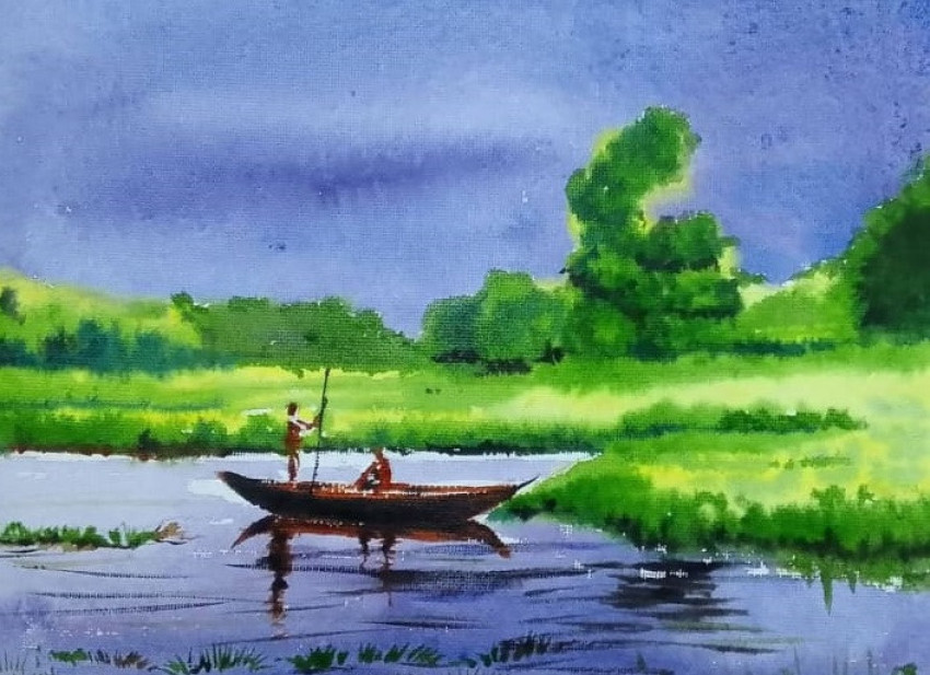 Boat on river