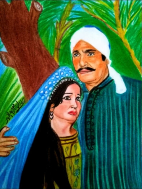 Egyptian heritage character movie painting