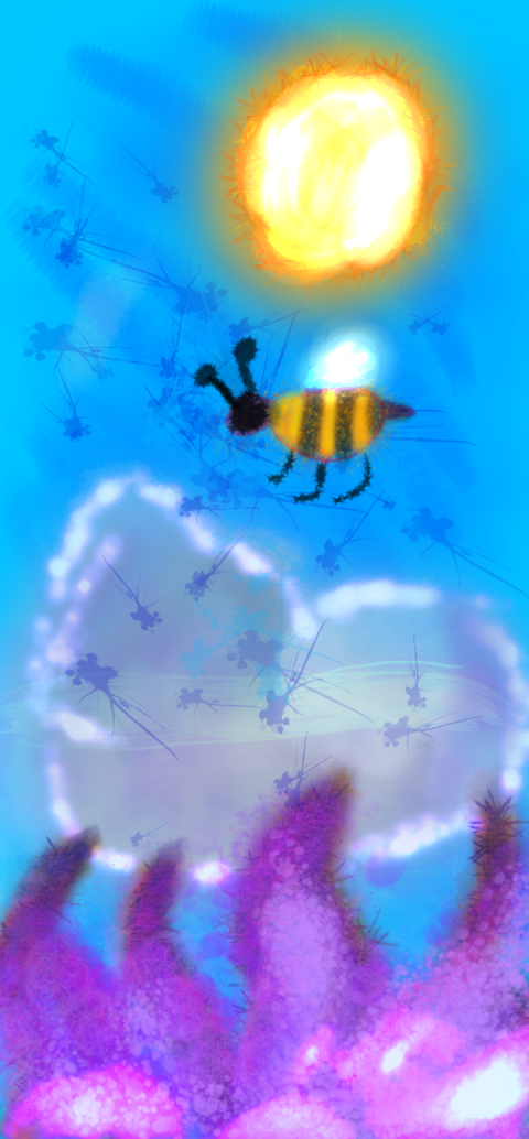Honey bee on a sunny day