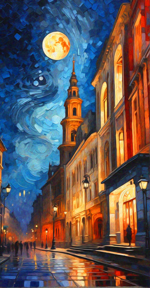 Architecture oil painting