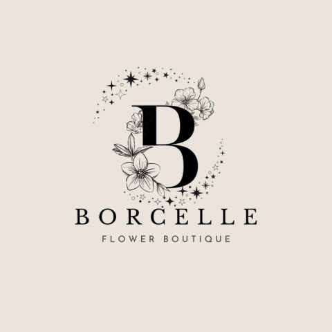 Neutral Beige Aesthetic Flower Boutique Logo