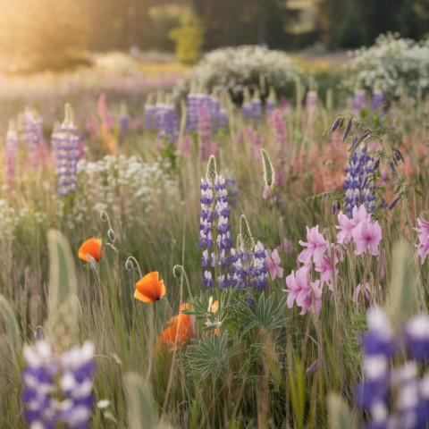 Lupine Dreams in a Golden Field