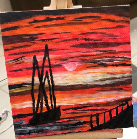 Crimson skies and silent tides
