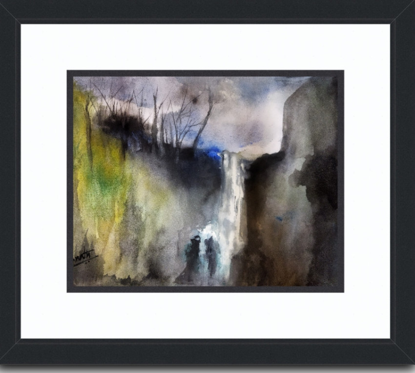 waterfall at night