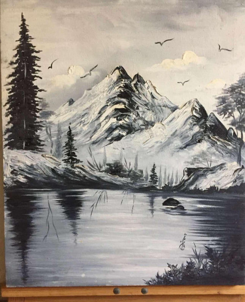 Black and white land escape
