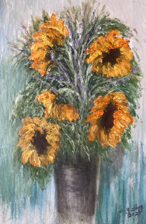 Vase Sunflowers